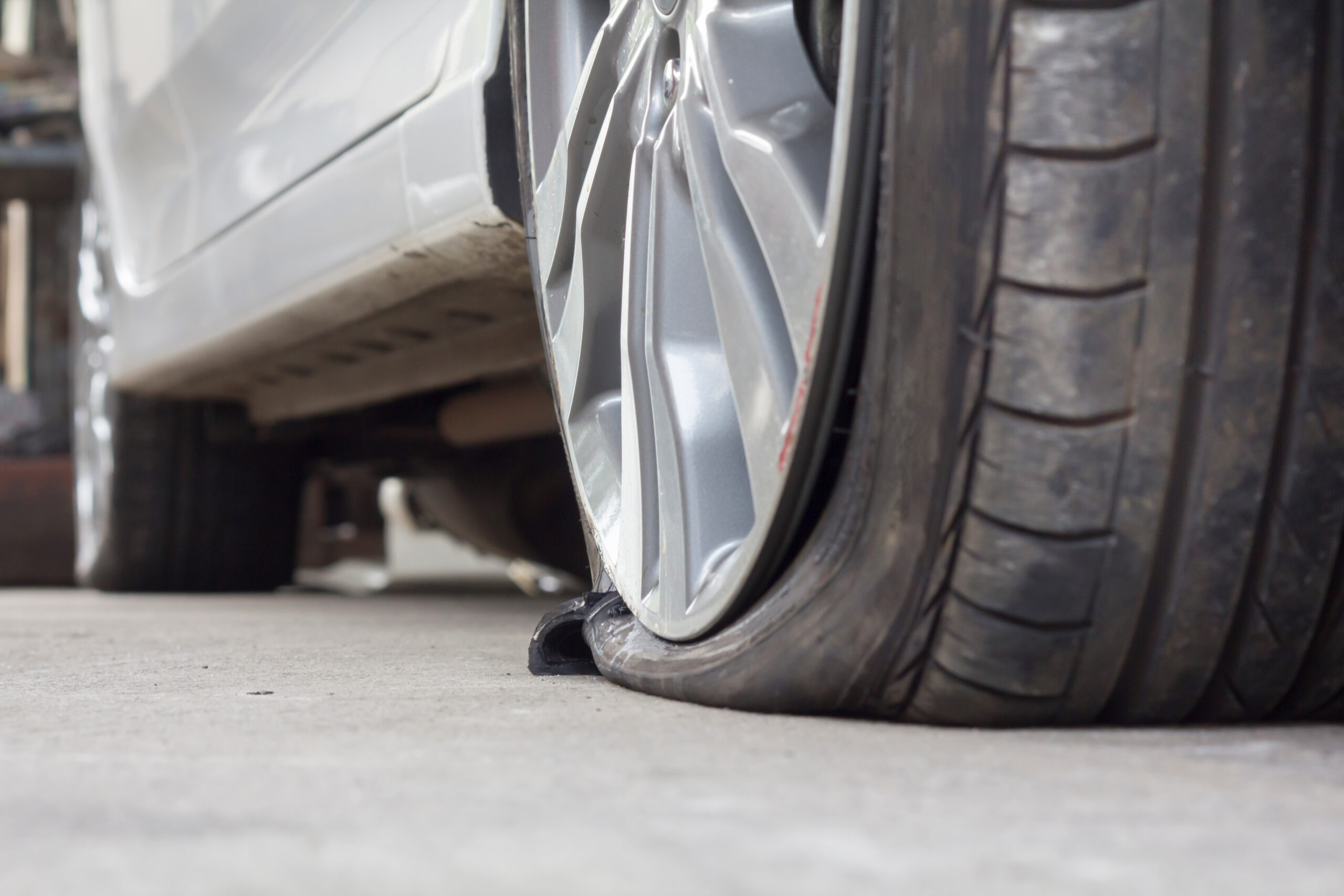 burst tire
