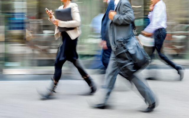 group of business people in the street